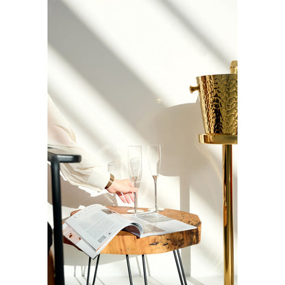 Zink champagneglas sæt med 2, 27 cm - forsølvet