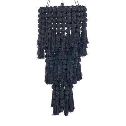 Nomad cotton chandelier, XL – black cascading strands