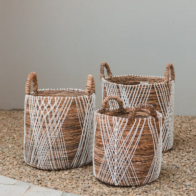 Korb aus Baumwolle & Jute JUWANA M – ø35 × 40 cm