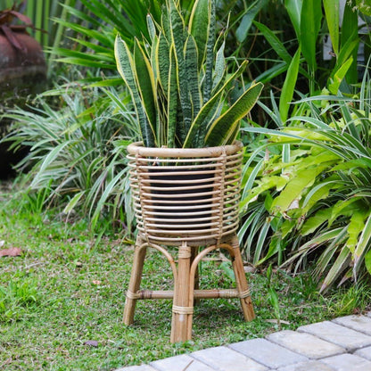 Handwoven rattan plant stand – fits pots up to Ø20 cm