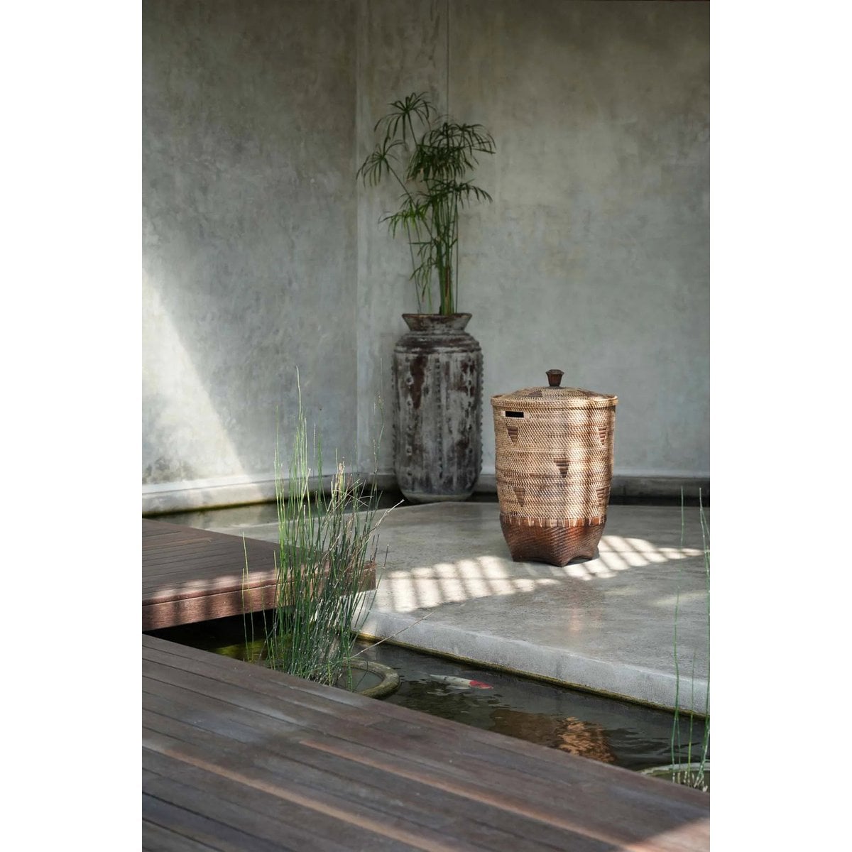 Rattan laundry basket 50 × 90 cm XL - natural brown