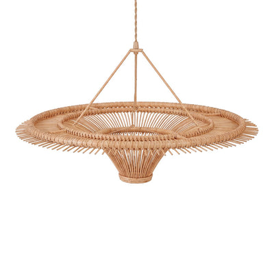Rattan pendant, wide dome shade - XL, 110 cm