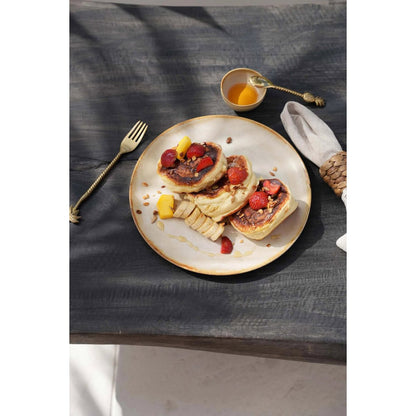White stoneware salad plate 22 cm - made in Portugal