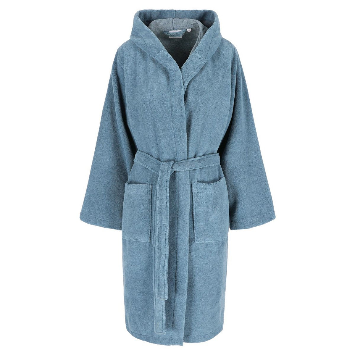 Badekåbe med hætte i fleece og bomuld, S - denim