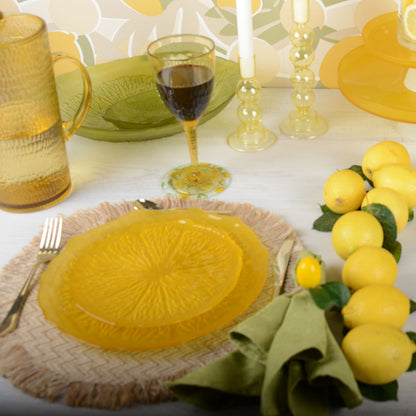 Zitronenuntersetzer aus Glas, 6er-Set — 9 cm