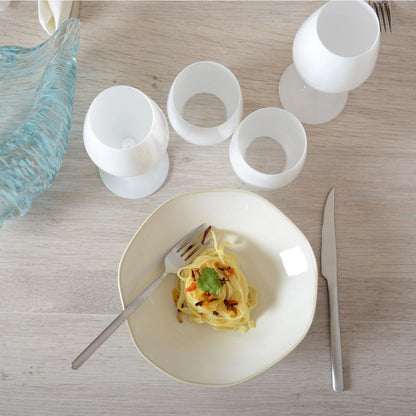 Porcelain deep plate, white, 21 cm