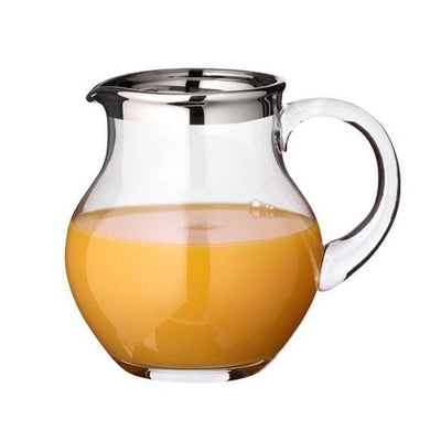 Hand-blown glass jug Olivia, 1.5L - platinum rim