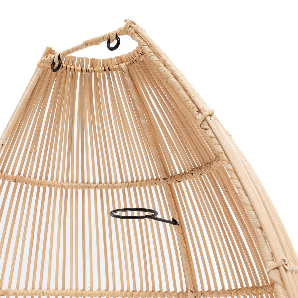 Rattan wall shade, 55 cm - beige semi-conical dome