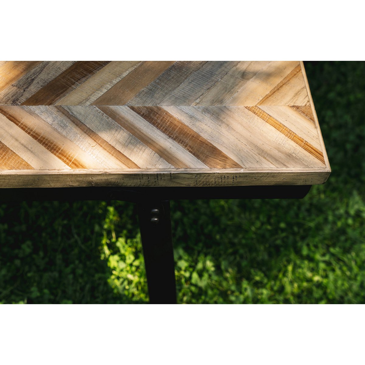 Herringbone wood bench 110 cm - Natural