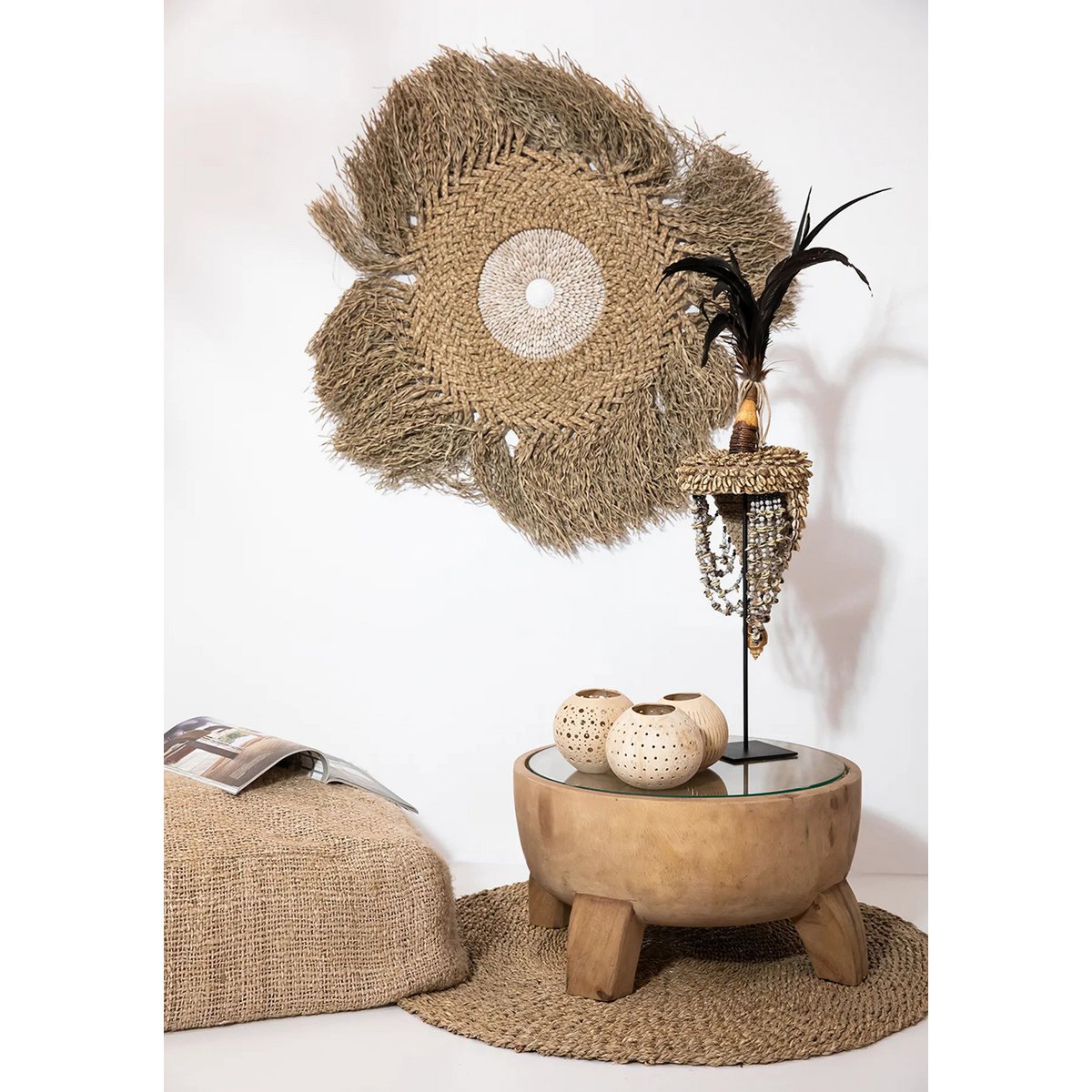 Seagrass carpet, natural – 90 cm round
