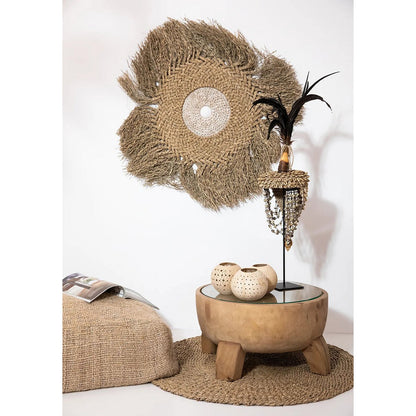 Seagrass carpet, natural – 90 cm round