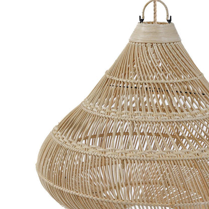 Pendellampe i rattan – dråbeformet – 80 cm bred, 77 cm høj