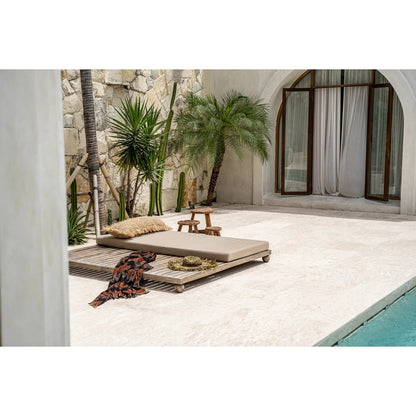 Kissenbezug aus Bast 35×100 cm – handgewebt, naturbeige