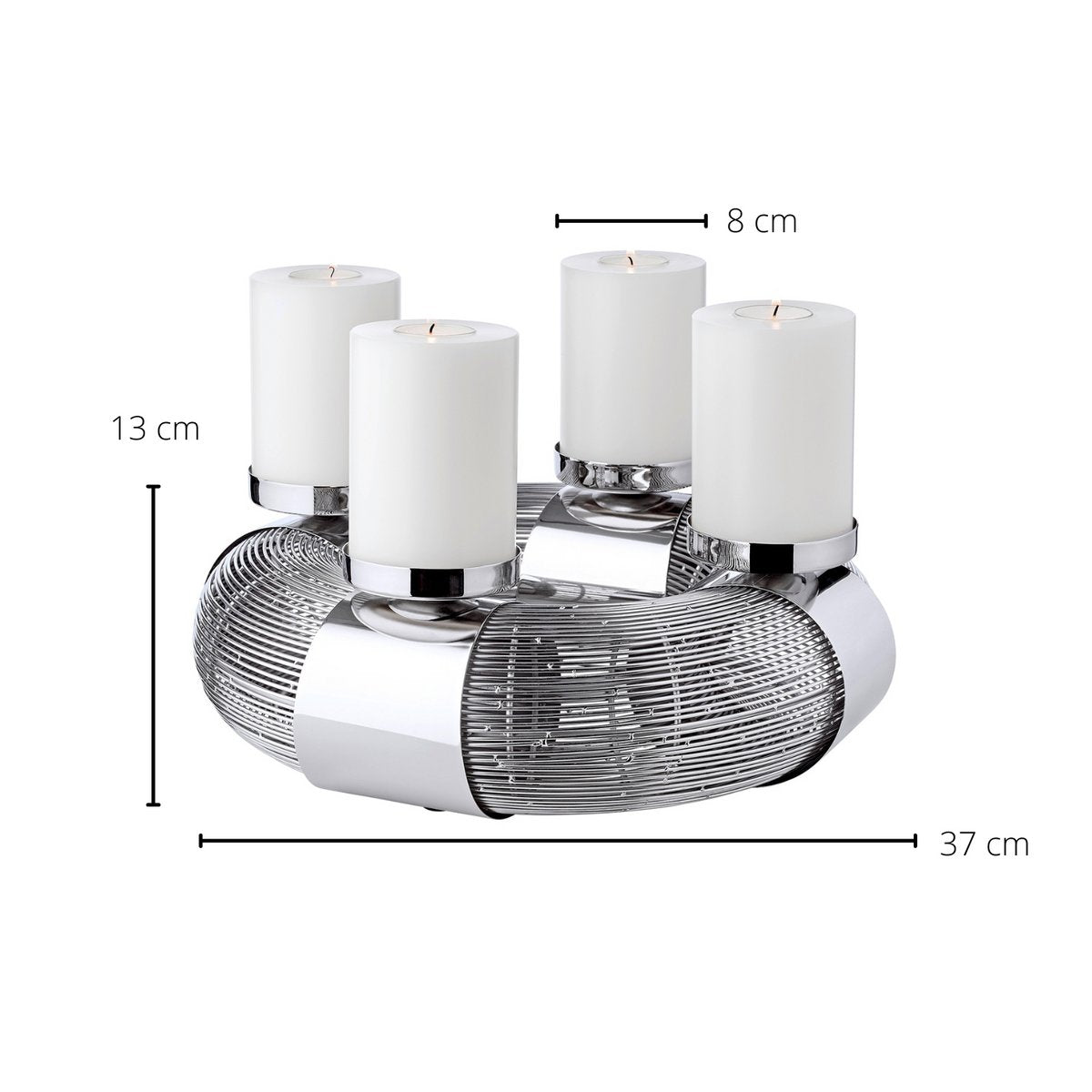 Advent wreath Flax, stainless steel, Ø 36 cm