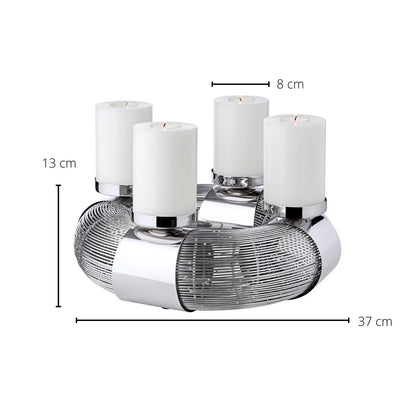 Advent wreath Flax, stainless steel, Ø 36 cm