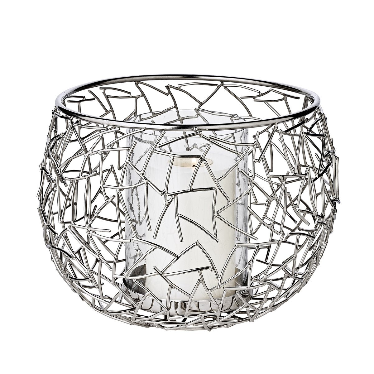 Stainless steel lantern Milano, 27 cm - nickel-plated