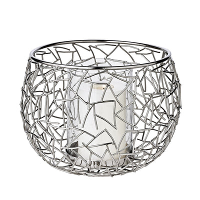 Stainless steel lantern Milano, 27 cm - nickel-plated