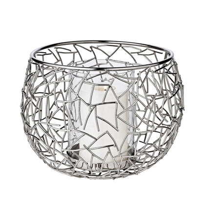 Stainless steel lantern Milano, 27 cm - nickel-plated