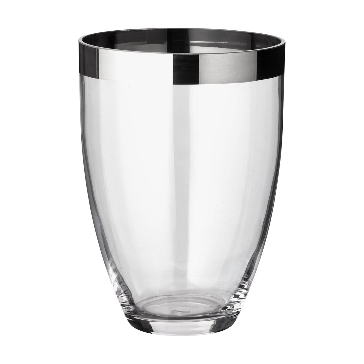Hand-blown glass vase Charlotte, 20cm - platinum rim