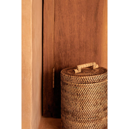 Rattan bin 20 × 37 cm high - natural brown