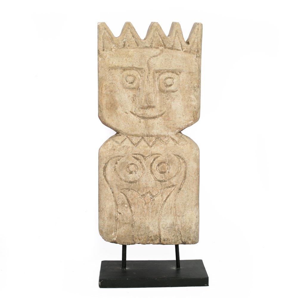 Sandstone tribal sculpture - Natural, 47 cm