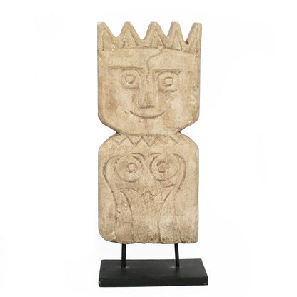Sandstone tribal sculpture - Natural, 47 cm