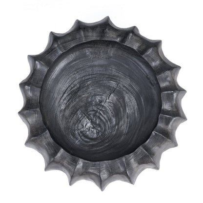 Mango wood bowl, hand-carved - black, 40 cm