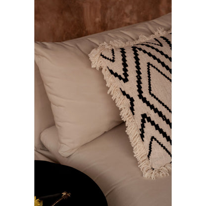 Natural black cotton cushion cover 50×50 cm - diamond pattern