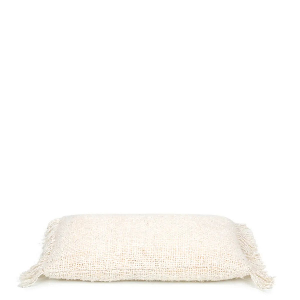 Hand-dyed cotton lumbar cover, 30×50 cm - Cream