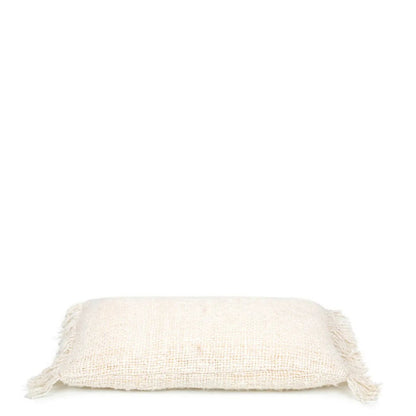 Hand-dyed cotton lumbar cover, 30×50 cm - Cream