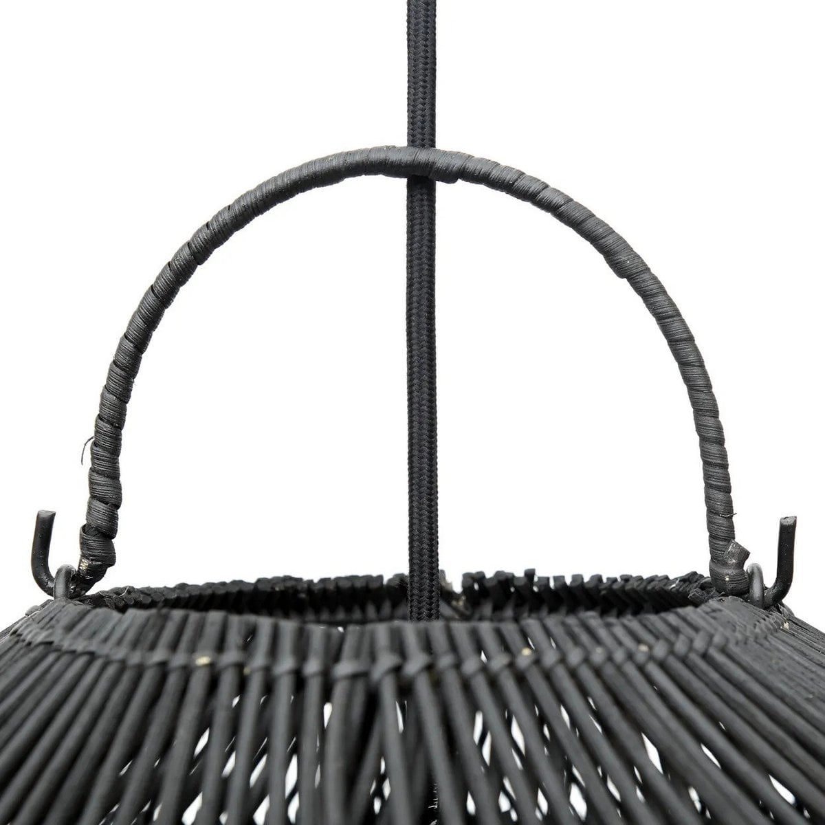 Black rattan cloud pendant shade 60 cm - handwoven