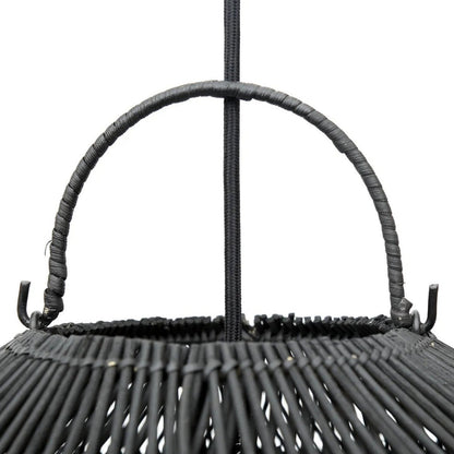 Black rattan cloud pendant shade 60 cm - handwoven