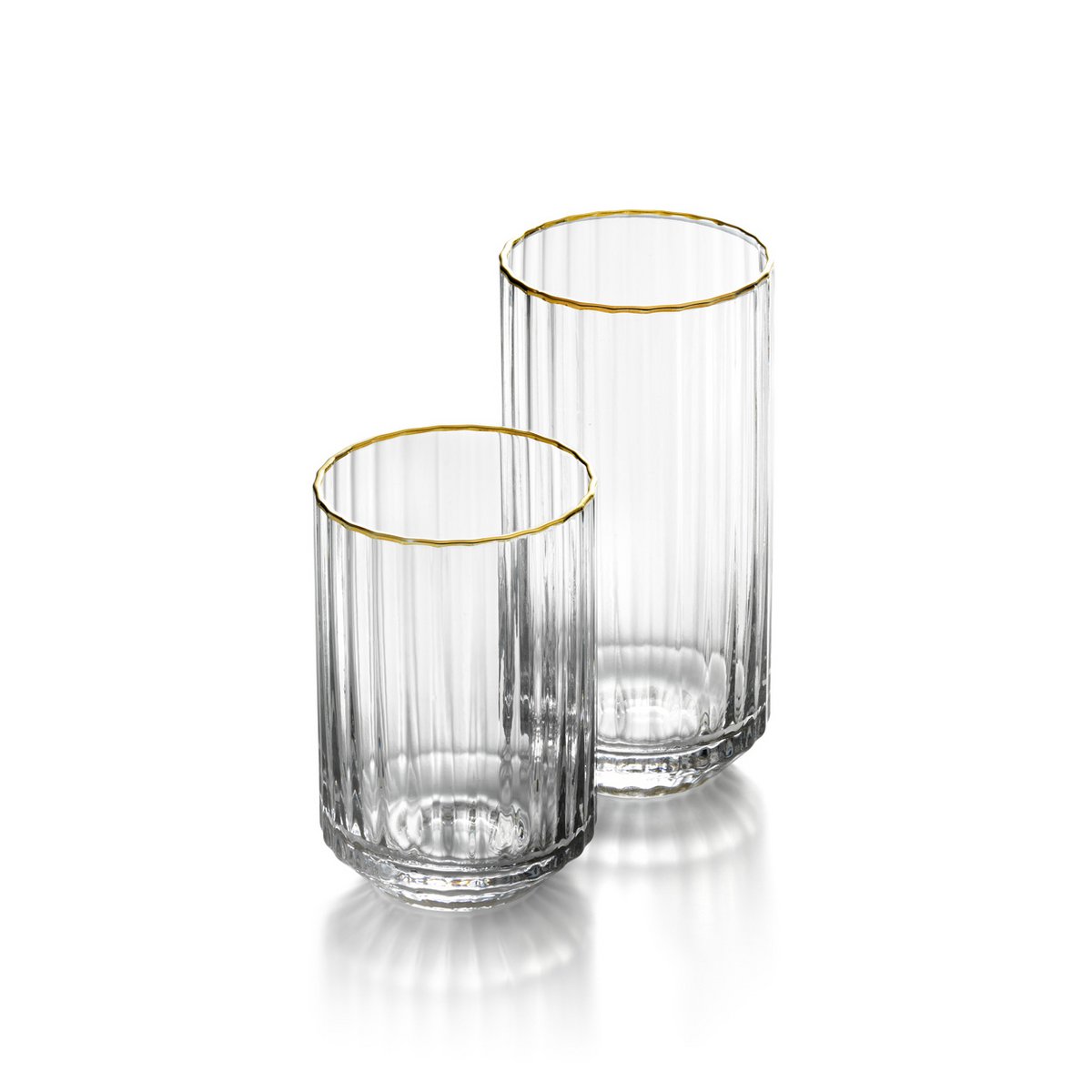 Recycled glass highball - Gold rim - 14 cm