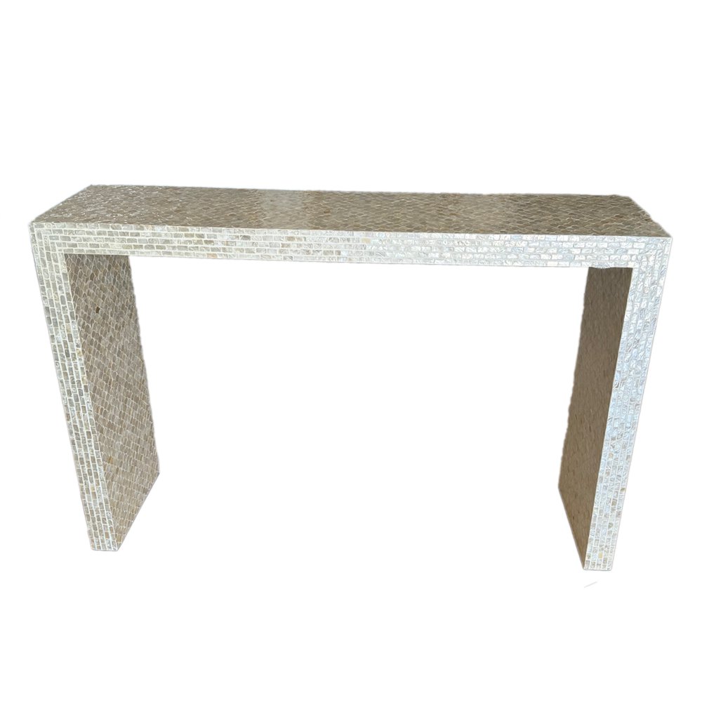 Pearl-white console table 116 × 30 × 77 cm – made in Vietnam