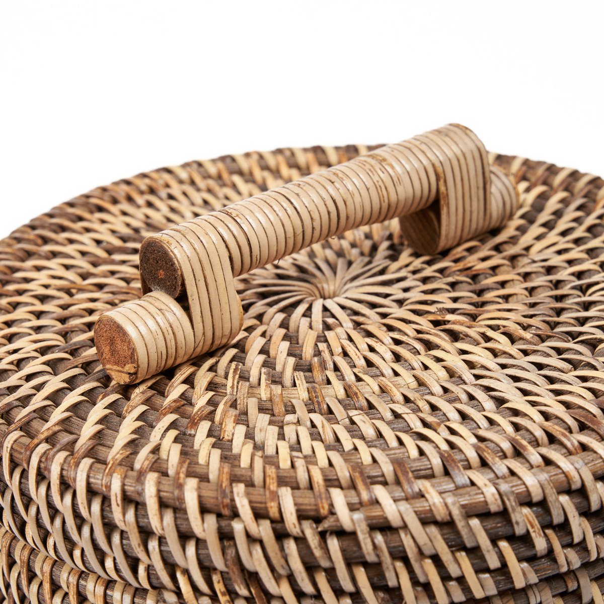 Rattan bin 20 × 37 cm high - natural brown