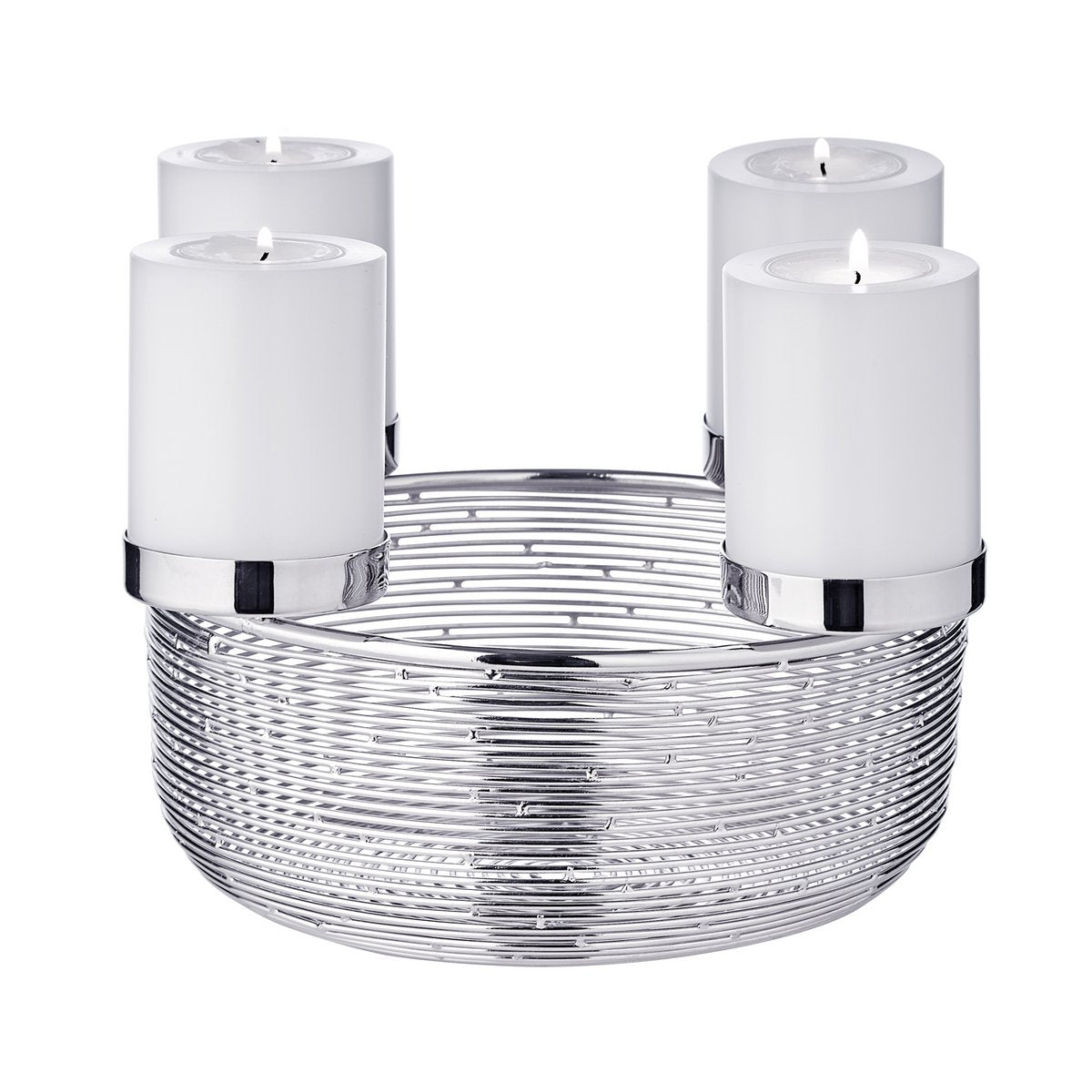 Stainless steel advent wreath Rio, 26 cm
