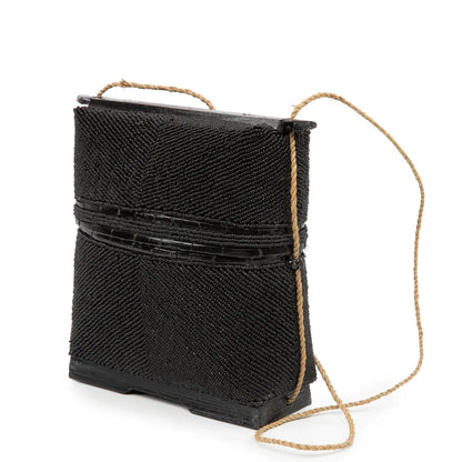 Perlebesat skattekiste, 25 cm - sort bambus opbevaring