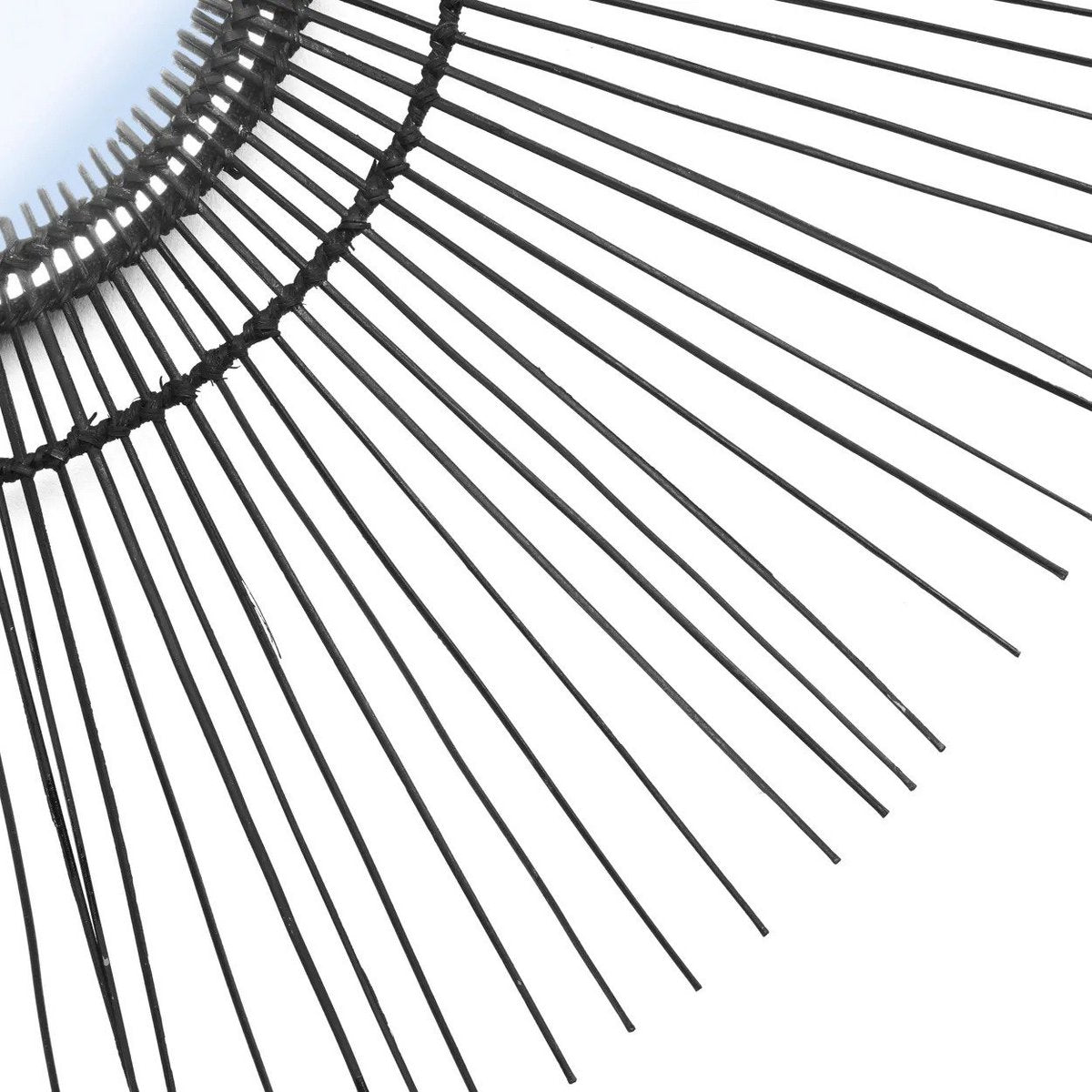 Rattan wall mirror, round, 90cm - Black