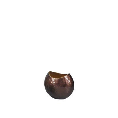 Brown oval vase 22.5 × 14.5 × 18.5 cm - Indonesian craft