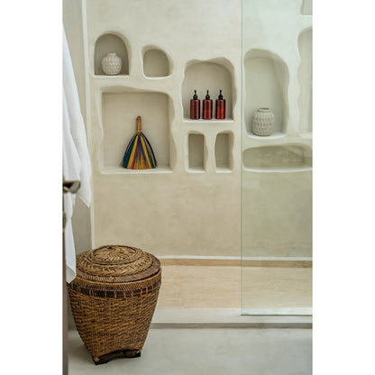 Rattan storage basket, round - Natural brown