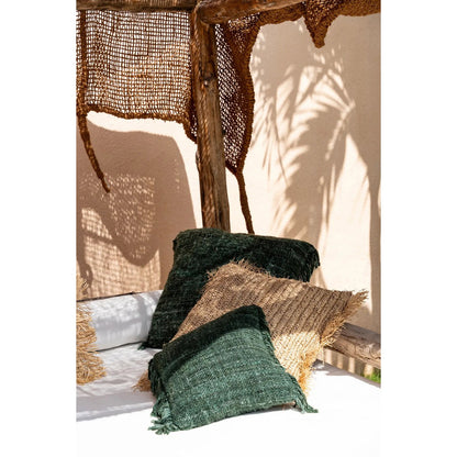 Cotton cushion cover 60×60 cm - forest green, made in India