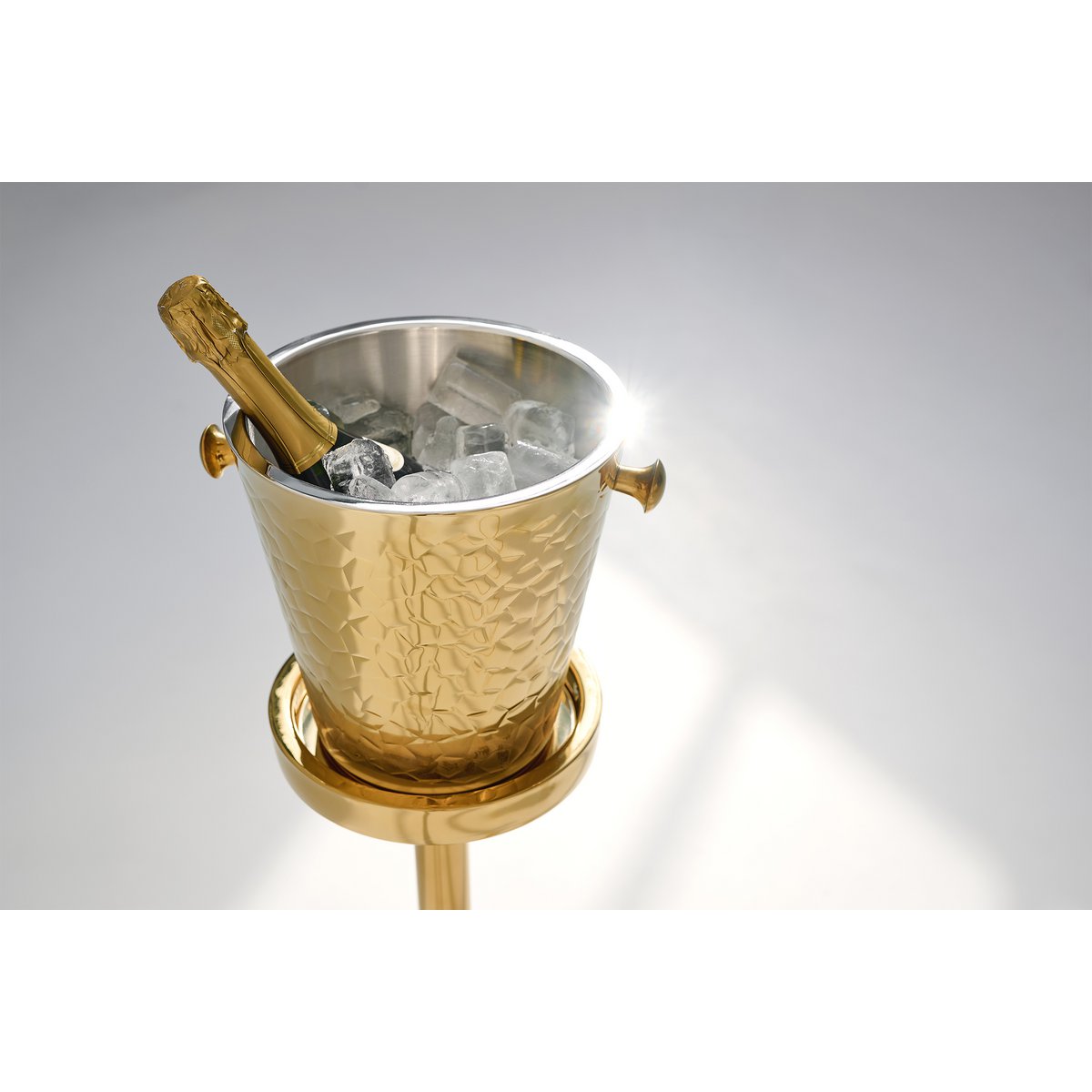 Stainless steel champagne cooler Capri, gold, H 23 cm