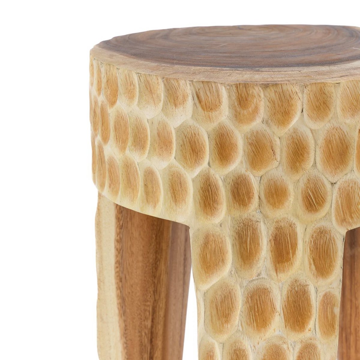Suar wood stool, natural - 35 × 45 cm