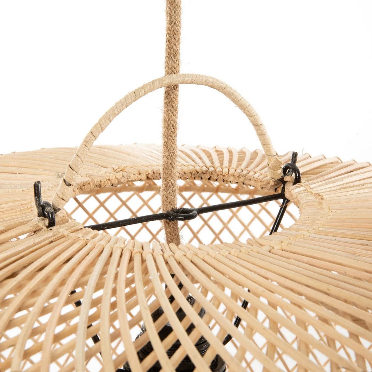 Wholly pendant light, small – hand-woven rattan