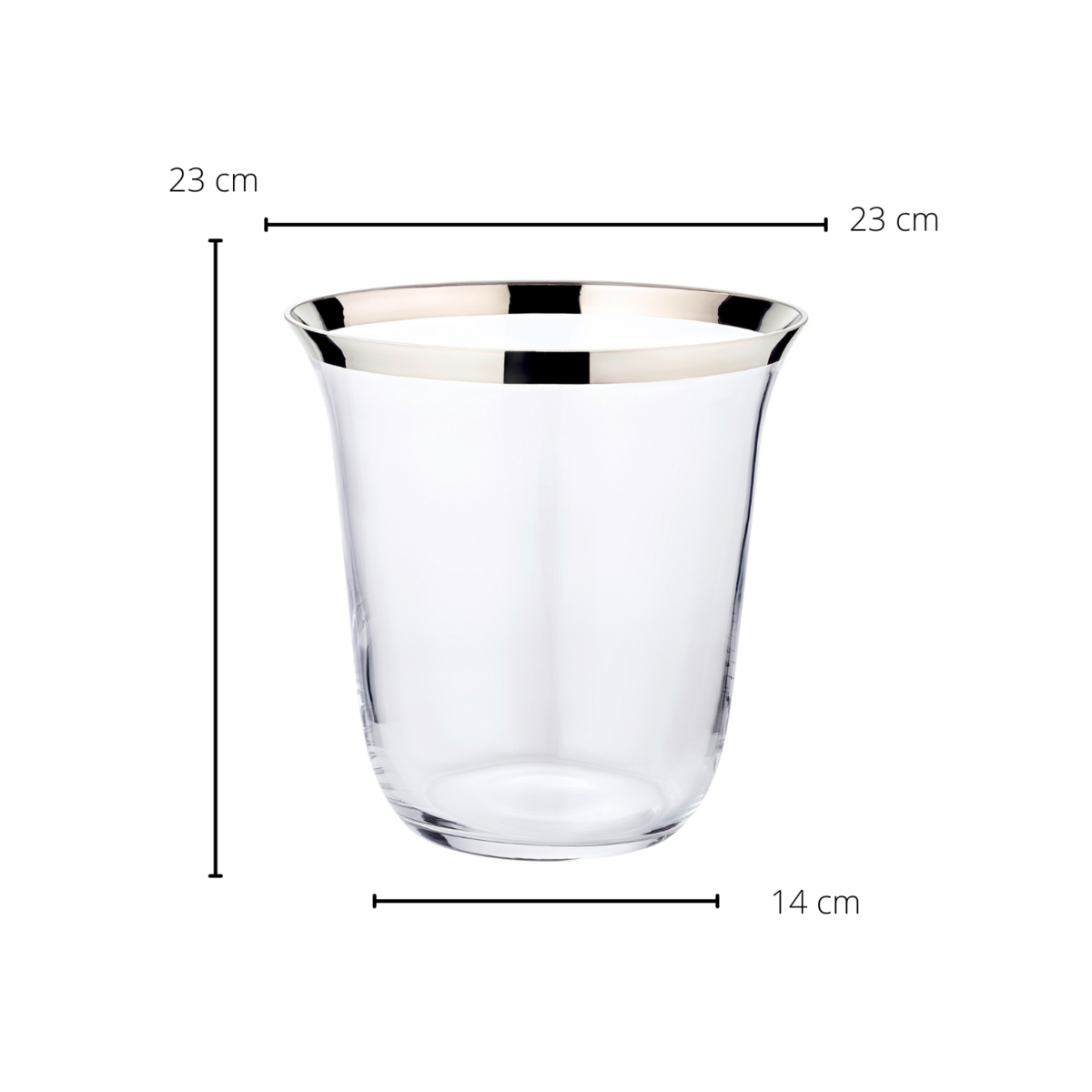 Toby håndblæst krystal champagnekøler, forsølvet, 23 cm