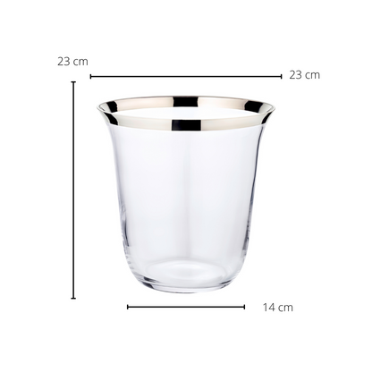 Toby håndblæst krystal champagnekøler, forsølvet, 23 cm