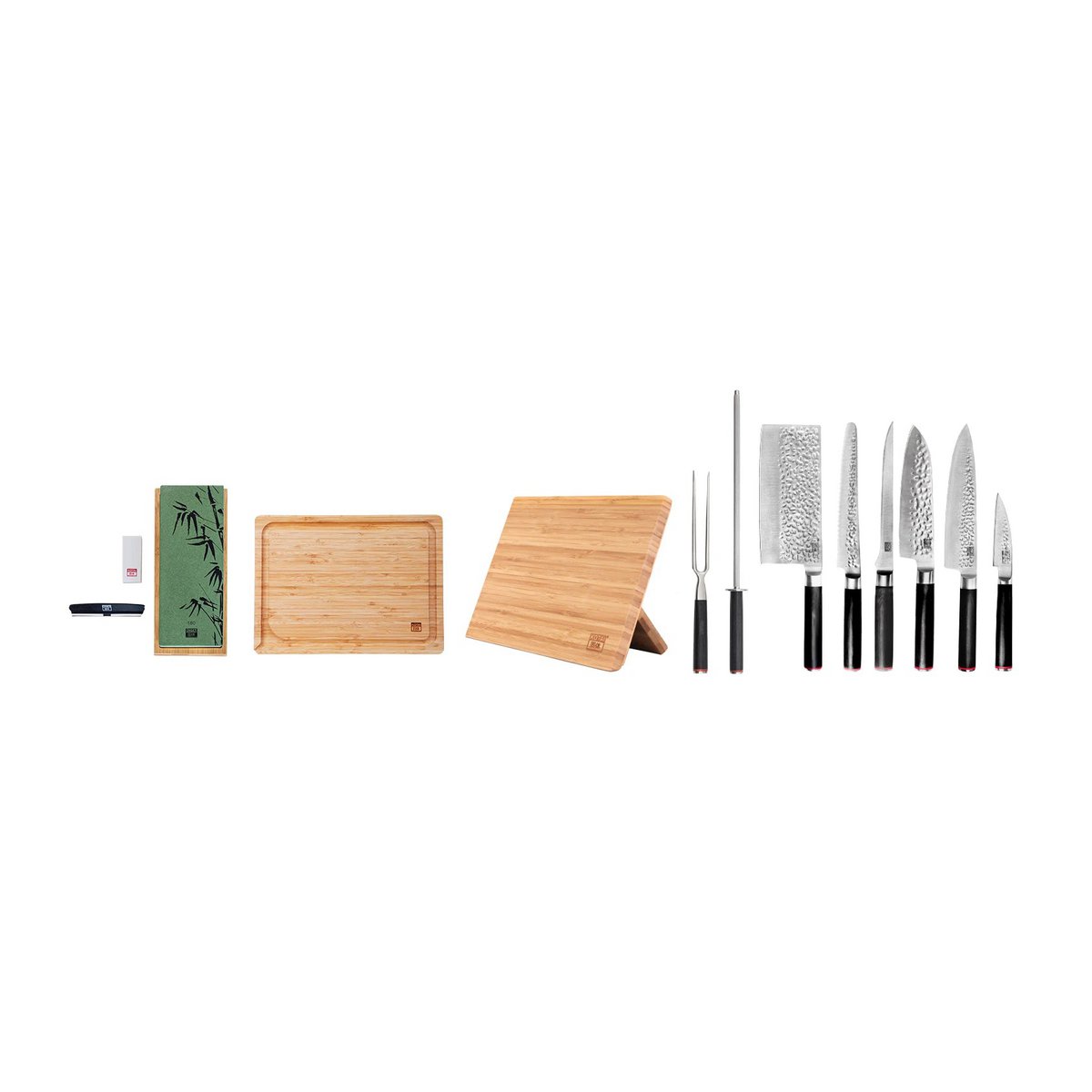 Complete knife and accessory set, 6 knives + 5 tools