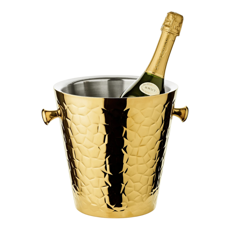 Stainless steel champagne cooler Capri, gold, H 23 cm