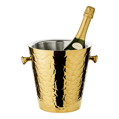 Stainless steel champagne cooler Capri, gold, H 23 cm