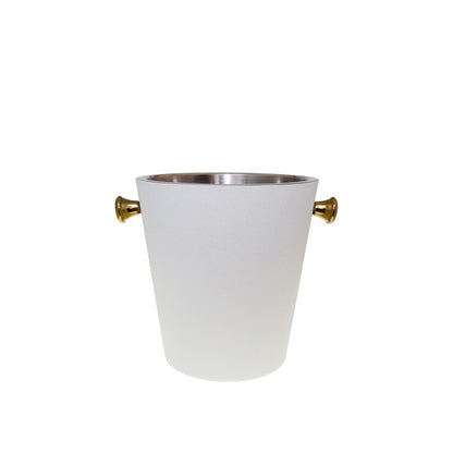 Sektkühler aus Edelstahl, ecru und goldfarben, 20,5 cm